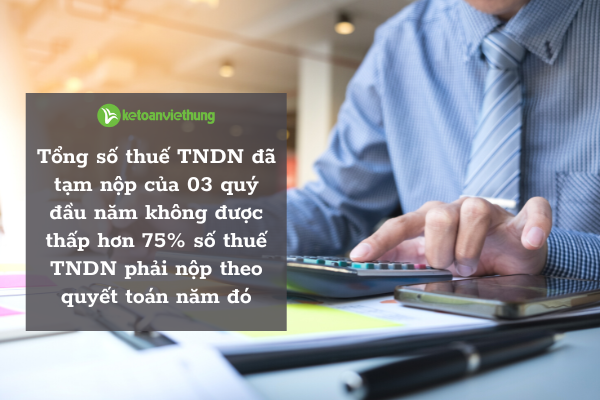 Quy định về thuế TNDN tạm nộp