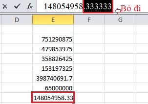 Cần làm tròn số trong file excel