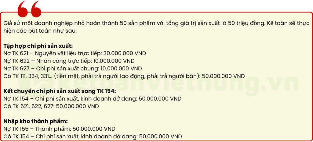 hạch toán nhập kho bán thành phẩm 9